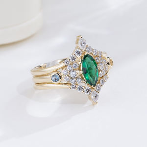 แหวนเพชรและพลอยหลากสีทองคำขาว 14K รุ่น MSR-2024 จาก Messi Jewelry สำหรับผู้หญิง - Product Image 2