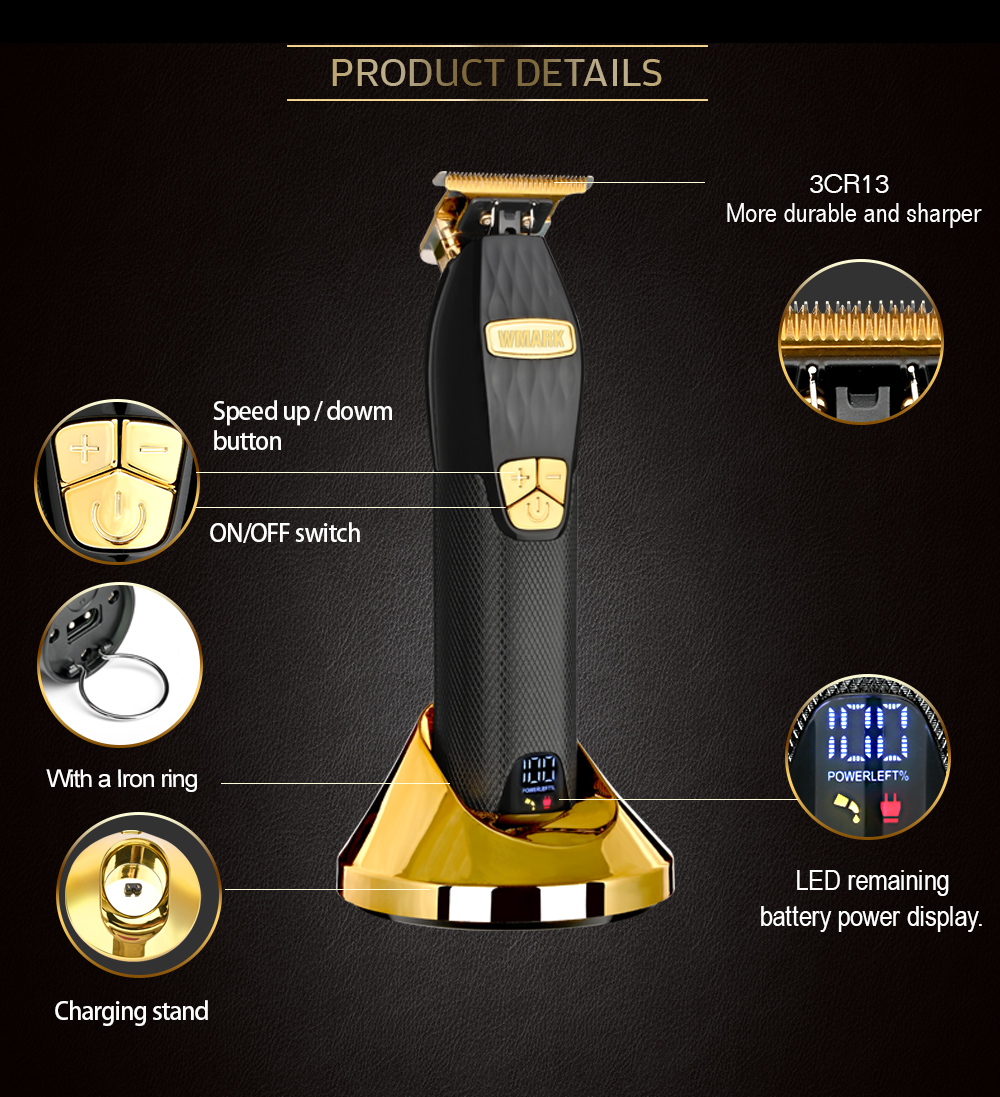 WMARK Professional Hair Trimmer - 5 Speed Settings & Long Battery Life