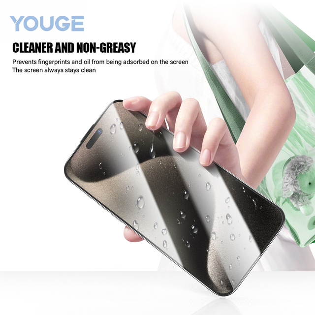 Tempered Glass Screen Protector for Iphone 16 Pro Max AR Coating Privacy Anti Spy HD Clear 9H Hardness Easy Install Kit Dust