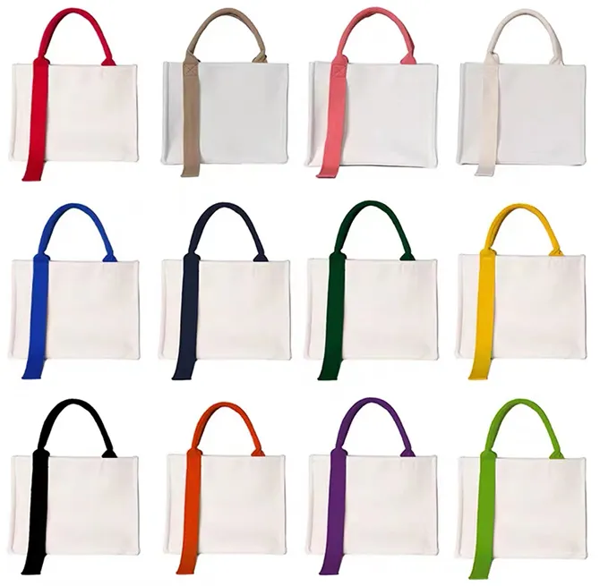 حقيبة كتب قطنية مخصصة للتسوق قابلة لإعادة الاستخدام صديقة للبيئة من القماش حقيبة شاطئ عصرية بسحاب حقيبة كتب قماشية