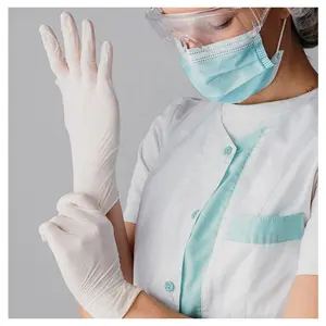Disposable Latex Gloves Powder-Free Non-Sterile Food Safe White Large 100-Count