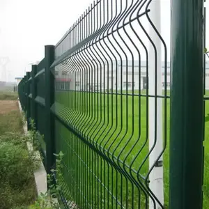 ПВХ покрытием персиковой формы пост изогнутый 3d проволочный сетчатый забор по периметру фермы забор