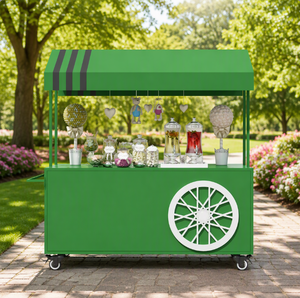 Carrello Mobile Personalizzabile in Ferro Battuto per Caramelle, Decorazione per Matrimoni e Feste, Espositore per Fiori, per Eventi all'Aperto, Vendita all'Ingrosso - Product Image 3