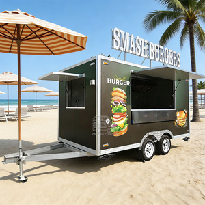 Chips Bus Restaurant Cart Food Caravan Shop Stall <b>Small</b> Coffee Design Mobile Fruit Vegetable Kiosk - Product Image 5