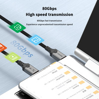 Cable de Datos USB4.0 Tipo-C con Velocidad Rápida de 80 Gbps, Carga Rápida PD240W, Video 16K60Hz, 1 m, Cubierta de Nailon con Blindaje Trenzado, para Android e iPhone