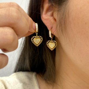 Joyería de Moda, Aretes de Acero Inoxidable con Baño de Oro de 18k y Diamantes de Colores para Mujer, Estilo Lujoso - Product Image 4