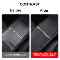 Accessoires décoratifs de modification intérieure de la console centrale en fibre de carbone véritable pour Tesla Model 3 Highland Model Y
