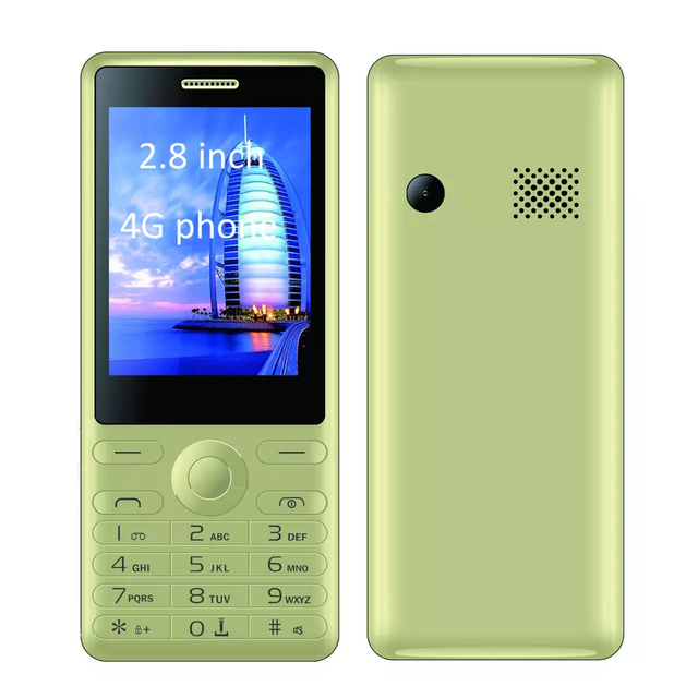 Low Price 4G Chinese 2.8 Display Feature Phone Keypad Unlock Mobile Desktop 2 SIM With Camera Lte GSM Button Phone Adult Big Key