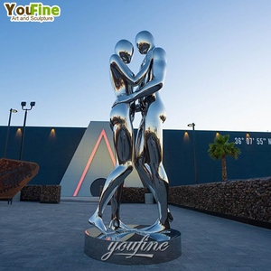 Moderne <span class=keywords><strong>Statue</strong></span> e Sculture Astratte in Metallo per Esterni, Grandi Figure di Amanti in Acciaio Inossidabile - Product Image 1