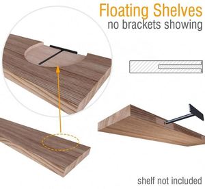 WEKIS Custom Heavy Duty Powder Coated Satin Black Solid Steel Hidden Wall <b>Floating</b> <b>Shelf</b> <b>Bracket</b> 100 Lbs Load Capacity 6/8/10 - Product Image 4