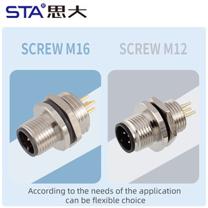 Receptáculo personalizado M12 PCB, montaje en Panel de mamparo, enchufe macho hembra, conector Circular para <span class=keywords><strong>Sensor</strong></span>, equipo eléctrico - Product Image 3
