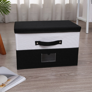 Bán buôn tùy chỉnh thời trang công suất lớn Cotton Linen hộp lưu trữ có thể gập lại đa chức năng quần áo đồ chơi tổ chức hộp - Product Image 2
