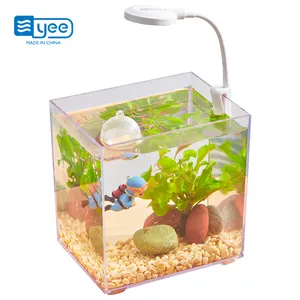 Yee Small Ecological Desktop Fish Tank Customer Personalized Betta Fish Aquarium Fish Tank for Home Decoration