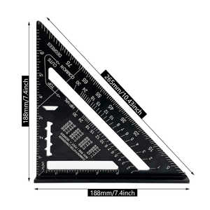 Penggaris segitiga, 7 inci aluminium Aloi persegi alat pertukangan segitiga segitiga kecepatan persegi - Product Image 3