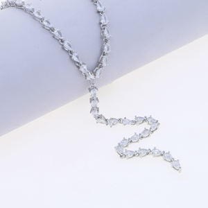Nouvel arrivage collier de fiançailles de mariage chaîne de tennis sexy unique 5A larme CZ tour de cou long Lariat Y Bling bijoux en laiton - Product Image 5