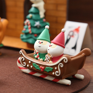 Cute Santa Claus Figurine Resin Christmas Decoration Indoor Desktop Craft Gift Decor - Product Image 3