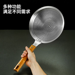 Stainless Steel Strainer With Wooden Handle Deepened Design For Kitchen Use - Product Image 3