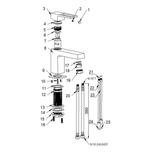 Robinet de lavabo carré à levier unique, poignée creuse, finition chrome poli pour hôtel et salle de bain commerciale - Product Image 6