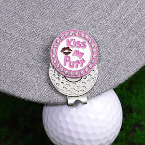 25Mm Golf topu işaretleyici prim hediyeler kristal elmas işareti öpücük benim Putt golfçü hediye ile manyetik şapka iğnesi - Product Image 6