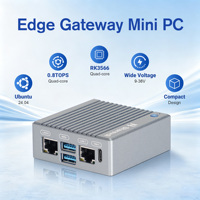 IoT Edge Gateway ARM Mini PC RK3566 Industriële Controller 2GB+16GB EMMC 2*Gigabit LAN 6*COM RS485 GPIO 4DI+4DO Compact Formaat