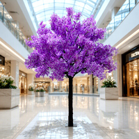 Arbre artificiel en fleurs de cerisier violettes en soie, sur pied, pour mariages, décoration renforcée en fibre de verre