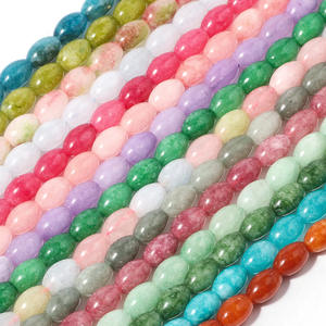 Neuankömmling 8-<span class=keywords><strong>12mm</strong></span> lange Reis Perlen in ovaler Form Glatte natürliche Aventurin Achat Fass Reis Edelstein Perlen für die Schmuck herstellung - Product Image 3