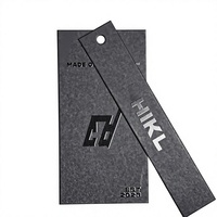 Étiquettes suspendues en papier gaufré personnalisées, étiquettes à cordon double couche, étiquettes de vêtements avec logo pour vêtements, sacs, chaussures