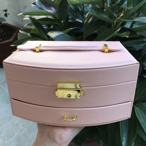 Custom Logo Modern Square Leather Jewelry Packaging Box with Velvet Lining Floor <b>Mirror</b> Drawstring Closure ISO9001 Certified - Product Image 5