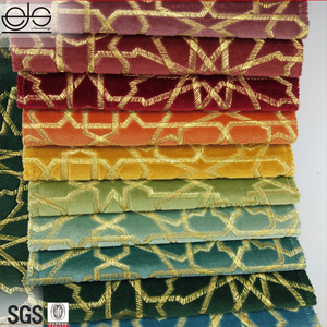 Turquía 25 colores poligonal dorado bordado cortina de tela de terciopelo - Product Image 1