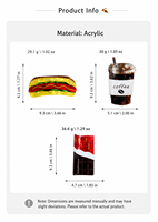Neu eingetroffen: Kreative Hot-Dog-Haarspange, Nischen-Haarspange im Schokoladen-Kaffeetassen-Design, handgefertigte große Acryl-Haarklammer im Haifisch-Stil, modisches Geschenk für Frauen, Kartonverpackung