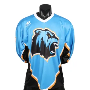 2020 Nouveau produit utilisant notre conception vêtements de hockey sur glace à séchage rapide sublimation maillot de hockey