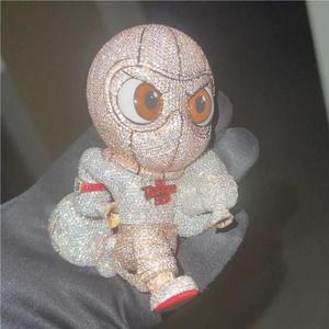 Colgante Personalizado Xs de Plata de Ley 925 <span class=keywords><strong>con</strong></span> Moissanita y Diseño de Ladrón Enmascarado, Joyería Hip Hop, Colgante de Dibujos Animados Personalizado para Hombre - Product Image 2