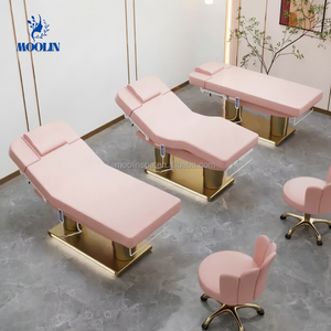 Cama Facial Eléctrica de Lujo con 4 Motores, Base Dorada, Silla de Examen Médico Estética Personalizada, Silla de Tratamiento de Spa para Salón de Belleza - Product Image 4