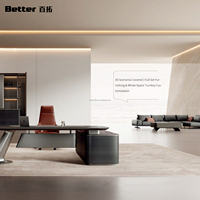 Meubles de bureau haut de gamme personnalisés, bureau de direction réglable en hauteur avec système de levage électrique, bureau de patron de luxe