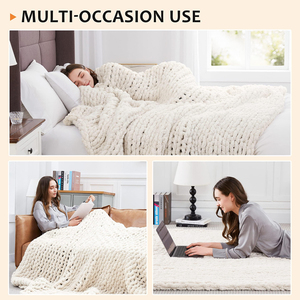 Acomopack thân thiện với da <span class=keywords><strong>Chunky</strong></span> dệt kim Chăn len làm bằng tay dày cáp bện chăn mềm Chenille ném chăn - Product Image 4