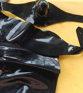 Black Sex Full Head <strong>Hood</strong> <strong>Latex</strong> Rubber Women's <strong>Hoods</strong> with Eye Mask Dildo Mouth Gag Fetish Mask Headgear for Bondage Gear Toys - Product Image 3