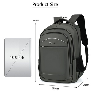 Mochila HAIBOWY Unisex para ordenador portátil de negocios, mochila impermeable para viajar a la universidad con cierre de cremallera USB para hombres y mujeres - Product Image 3