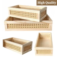 Caja de Almacenamiento de Madera Natural de Alta Calidad, Organizador de Archivos Rectangular para Escritorio, Técnica de Laca para Decoración del Hogar