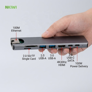 Hub USB C Multiporta 8 in 1, Docking Station Tipo C con HDMI 4K, PD 100W, USB 3.0, <span class=keywords><strong>Splitter</strong></span> <span class=keywords><strong>Ethernet</strong></span> per MacBook - Product Image 3