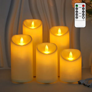 USB-Aufladbare Bewegliche <span class=keywords><strong>LED</strong></span>-Kerzen mit Fernbedienung, Geeignet für Heimdekoration, Hochzeiten, Karaoke-Bars, Nachtclubs und Mehr - Product Image 1