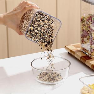 Bocaux <span class=keywords><strong>en</strong></span> plastique transparents hermétiques, contenants pour aliments secs, nourriture pour animaux de compagnie, céréales, boîtes de rangement pour la cuisine avec couvercle - Product Image 4