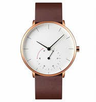 Montre-bracelet à quartz Skmei SKM9213-61 pour homme, ultra-fine, grand cadran de 40 mm, luxe, sport, mode, verre minéral, bracelet en cuir de 20 mm, MIYOTA