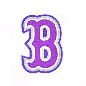 Parches bordados con letras B de estilo deportivo clásico, borde Overlock directo de fábrica, lienzo cosido, equipo de ropa deportiva de PVC - Product Image 1