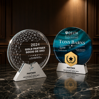 Trophée en métal et cristal sur mesure, récompenses pour réunions annuelles, médailles de reconnaissance pour employés exceptionnels et équipes, commémoratives