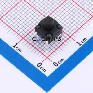 TS017-CBY1FH6.5 Tactile Switch Through hole-4P,6.2x6.2mm Switch Single Pole Single Throw Round Button 2.5N Through Hole - Product Image 1