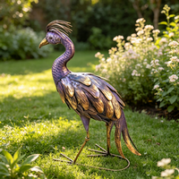Statue de jardin artisanale en forme de paon violet, décoration extérieure pour maison, villa, patio