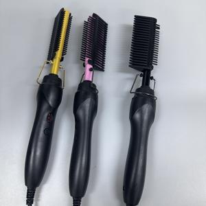 Brosse chauffante professionnelle pliable avec logo personnalisé pour le coiffage des cheveux, fer à friser portatif, température réglable, lisseur de cheveux - Product Image 5