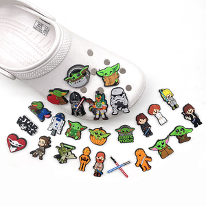 Regali promozionali creativi decorazione di scarpe all'ingrosso PVC Cartoon Star Anime Baby <span class=keywords><strong>Yoda</strong></span> Design guerra scarpe Charm Custom Charm - Product Image 4