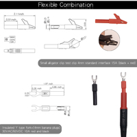 Kit de cordons de test pour multimètre Sonde de filetage remplaçable Pince crocodile test Ligne de test pour crochet