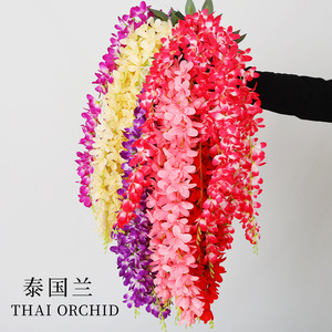 Fleurs artificielles suspendues en soie et plastique, style orchidée thaïlandaise, pour décorations de mariage et de maison - Product Image 2